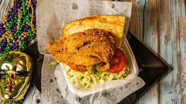 Half Catfish Po'Boy.