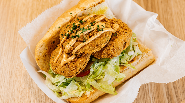 Half Fried Green Tomato Po'Boy.